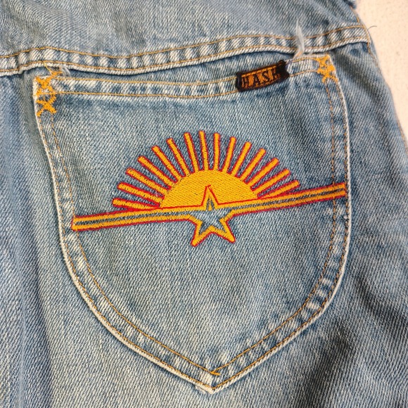 H.A.S.H. Jeans Wide Leg Flare Women 31x36 Blue Vintage High Rise Light Wash - Picture 7 of 16